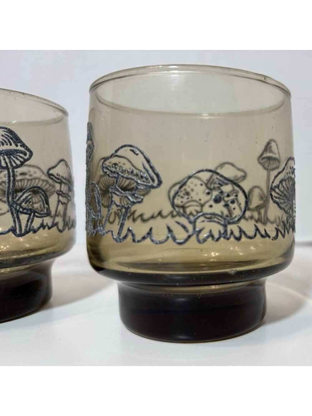 Vintage Libbey 3 Pc Tawny Mushroom Glasses Smoke Brown Drinking Water Glass 8 oz - Picture 2 of 7